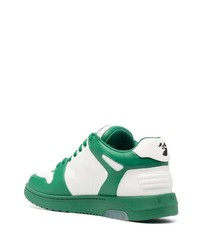 weiße und grüne Leder niedrige Sneakers von Off-White