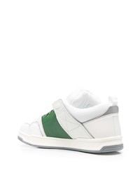 weiße und grüne Leder niedrige Sneakers von Valentino Garavani