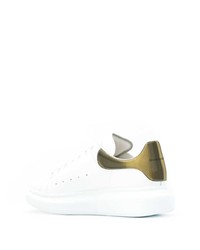 weiße und grüne Leder niedrige Sneakers von Alexander McQueen