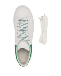 weiße und grüne Leder niedrige Sneakers von Alexander McQueen