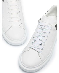 weiße und grüne Leder niedrige Sneakers von Alexander McQueen