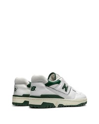 weiße und grüne Leder niedrige Sneakers von New Balance