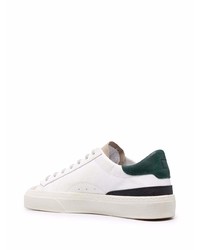 weiße und grüne Leder niedrige Sneakers von D.A.T.E