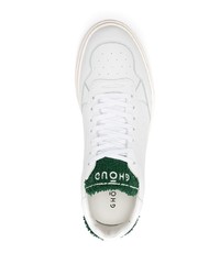 weiße und grüne Leder niedrige Sneakers von Ghoud