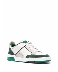 weiße und grüne Leder niedrige Sneakers von Jacob Cohen