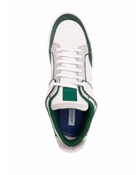 weiße und grüne Leder niedrige Sneakers von Jacob Cohen