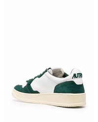 weiße und grüne Leder niedrige Sneakers von AUTRY