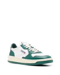 weiße und grüne Leder niedrige Sneakers von AUTRY