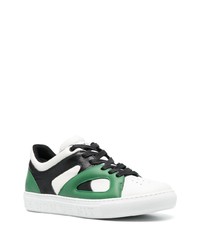weiße und grüne Leder niedrige Sneakers von Ih Nom Uh Nit