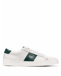 weiße und grüne Leder niedrige Sneakers von PS Paul Smith