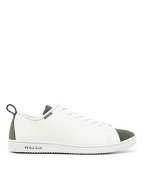 weiße und grüne Leder niedrige Sneakers von PS Paul Smith