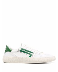 weiße und grüne Leder niedrige Sneakers von Puraai
