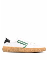 weiße und grüne Leder niedrige Sneakers von Puraai