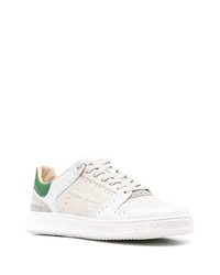 weiße und grüne Leder niedrige Sneakers von Premiata