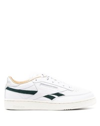 weiße und grüne Leder niedrige Sneakers von Reebok