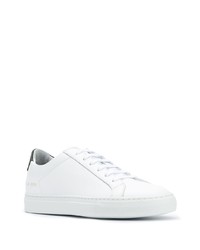 weiße und grüne Leder niedrige Sneakers von Common Projects