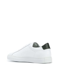 weiße und grüne Leder niedrige Sneakers von Common Projects