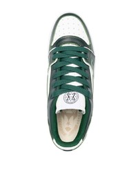 weiße und grüne Leder niedrige Sneakers von Enterprise Japan