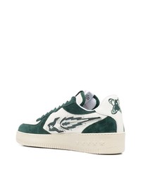 weiße und grüne Leder niedrige Sneakers von Enterprise Japan