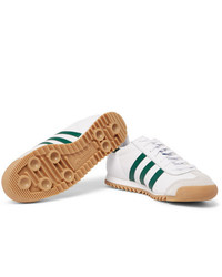 weiße und grüne Leder niedrige Sneakers von adidas Originals