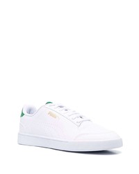 weiße und grüne Leder niedrige Sneakers von Puma