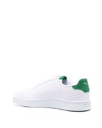 weiße und grüne Leder niedrige Sneakers von Puma