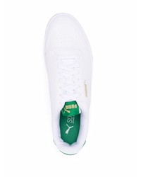 weiße und grüne Leder niedrige Sneakers von Puma