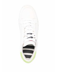 weiße und grüne Leder niedrige Sneakers von Diesel