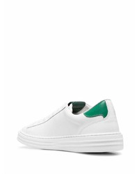 weiße und grüne Leder niedrige Sneakers von MSGM