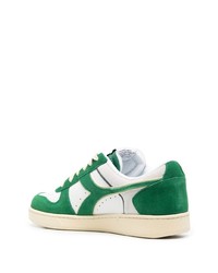 weiße und grüne Leder niedrige Sneakers von Diadora