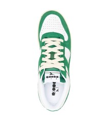 weiße und grüne Leder niedrige Sneakers von Diadora