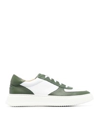 weiße und grüne Leder niedrige Sneakers von Unseen Footwear