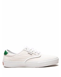 weiße und grüne Leder niedrige Sneakers von Vans