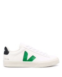 weiße und grüne Leder niedrige Sneakers von Veja