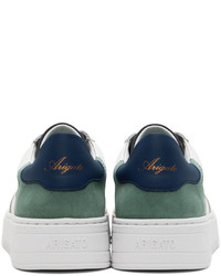 weiße und grüne Leder niedrige Sneakers von Axel Arigato
