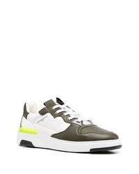 weiße und grüne Leder niedrige Sneakers von Givenchy