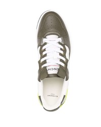 weiße und grüne Leder niedrige Sneakers von Givenchy