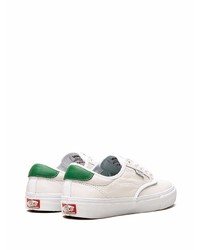 weiße und grüne Leder niedrige Sneakers von Vans