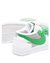 weiße und grüne Leder niedrige Sneakers von Nike