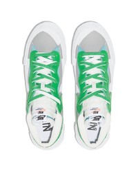 weiße und grüne Leder niedrige Sneakers von Nike