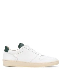 weiße und grüne Leder niedrige Sneakers von Zespà