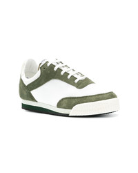 weiße und grüne niedrige Sneakers von Comme Des Garcons SHIRT