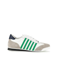 weiße und grüne niedrige Sneakers von DSQUARED2