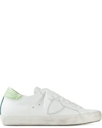 weiße und grüne niedrige Sneakers von Philippe Model