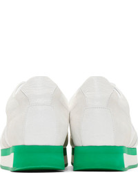 weiße und grüne niedrige Sneakers von Burberry