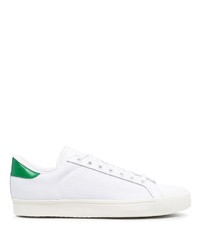 weiße und grüne Segeltuch niedrige Sneakers von adidas