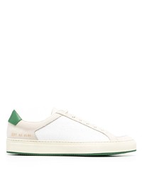 weiße und grüne Segeltuch niedrige Sneakers von Common Projects