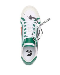 weiße und grüne Segeltuch niedrige Sneakers von Off-White