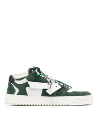 weiße und grüne Wildleder niedrige Sneakers von Off-White