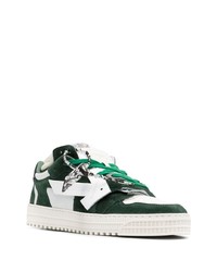 weiße und grüne Wildleder niedrige Sneakers von Off-White